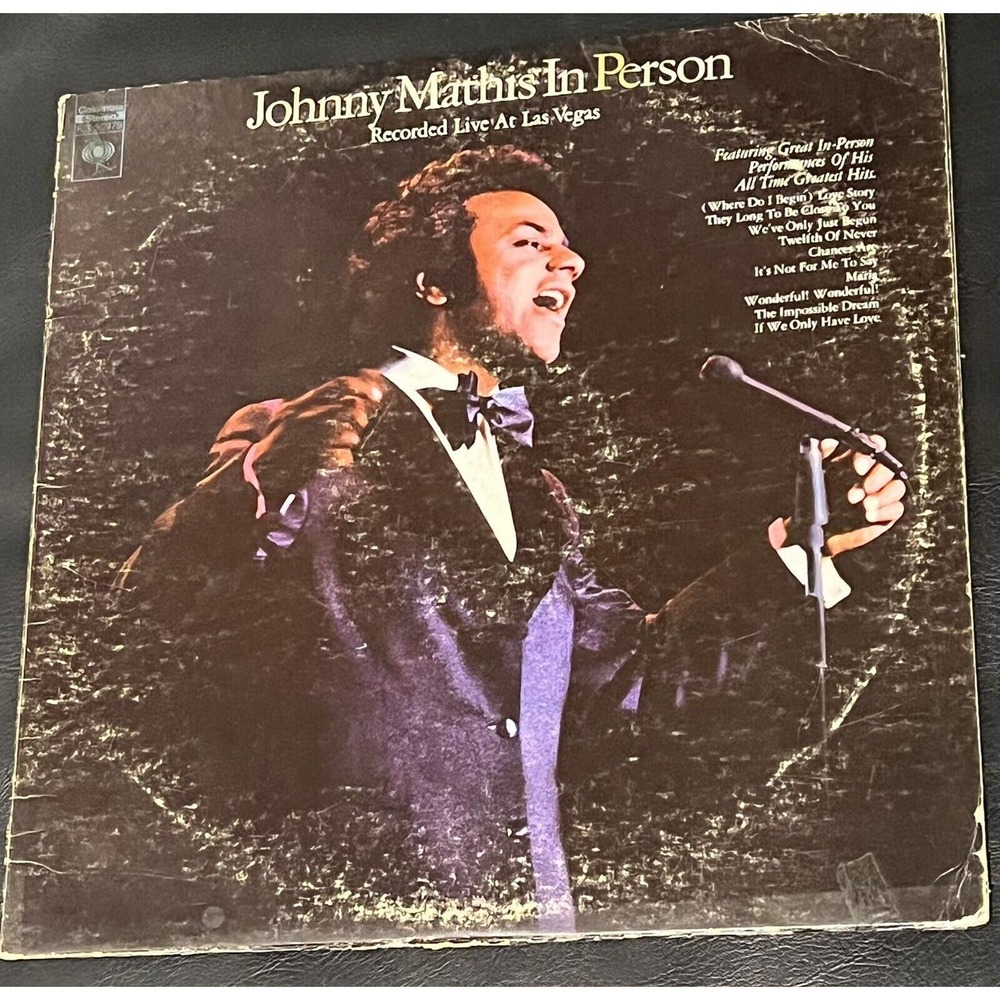Johnny Mathis In Person Recorded Live at Las Vegas KG 30979 2 LP Vinyl Record